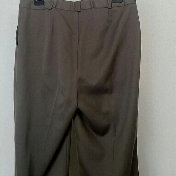 Van Heusen Slacks Pants Olive Green Stretch Straight leg high Rise Wide Leg 6 - Picture 4 of 7